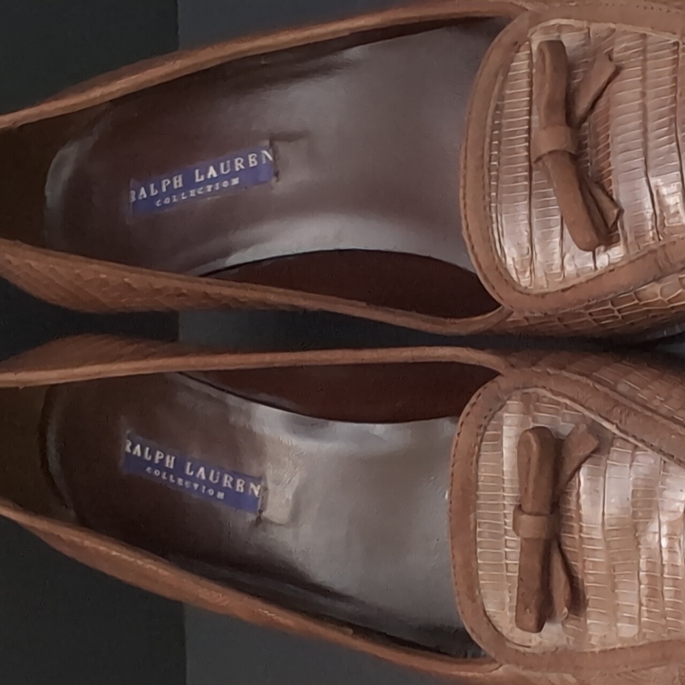 Ralph Lauren Collection Brown Heeled Shoes,Size 7. - Picture 3 of 12